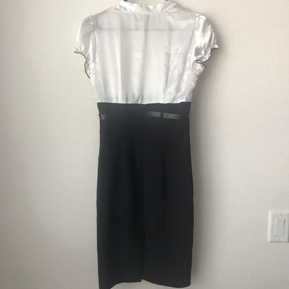 Black and White Speechless Business Dress w Belt - Picture 3 of 6